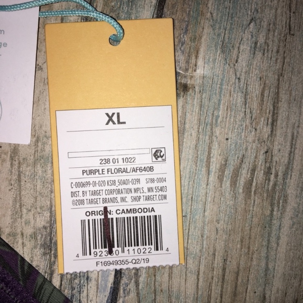 NWT Kona Sol Purple Floral Bikini Bottoms - Picture 7 of 8